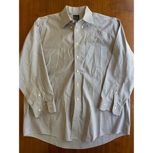 Jos. A. Bank Traveler's Collection Blue Gingham Dress Shirt - Size 16.5-33